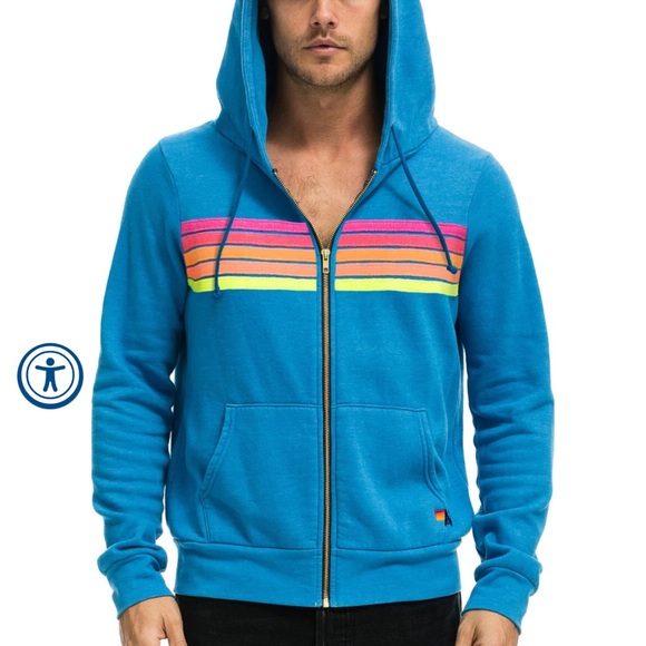 Aviator Nation Sweaters - Aviator Nation ocean hoodie with neon stripes! LARGE